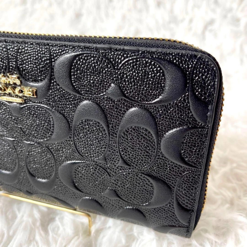 COACH Boxed Long Zip Around Wallet Signature Leather F53834 outlet F/S JP New