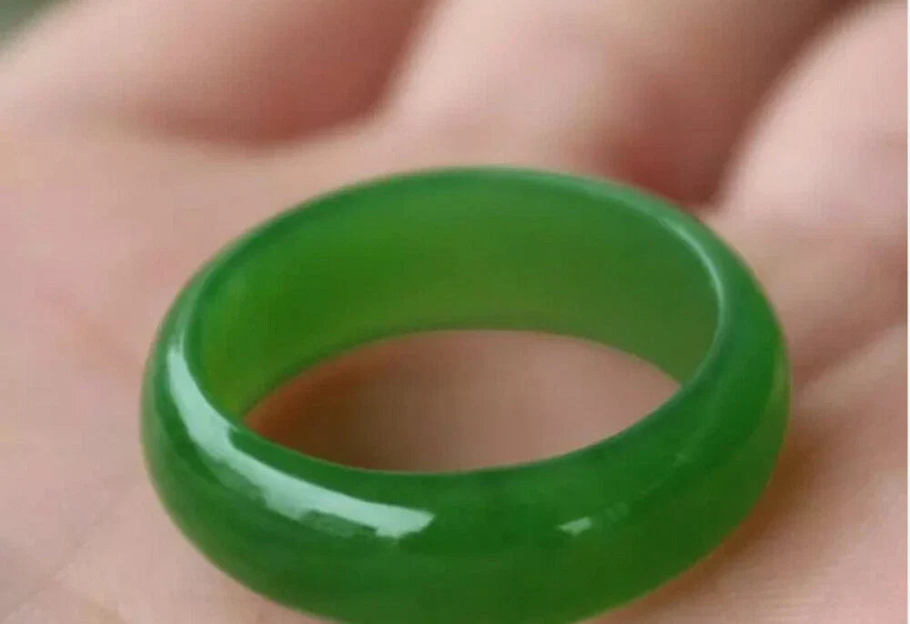 Jade Ring Green Real Natural Genuine Chinese Jewelry Charm Style For Women Men