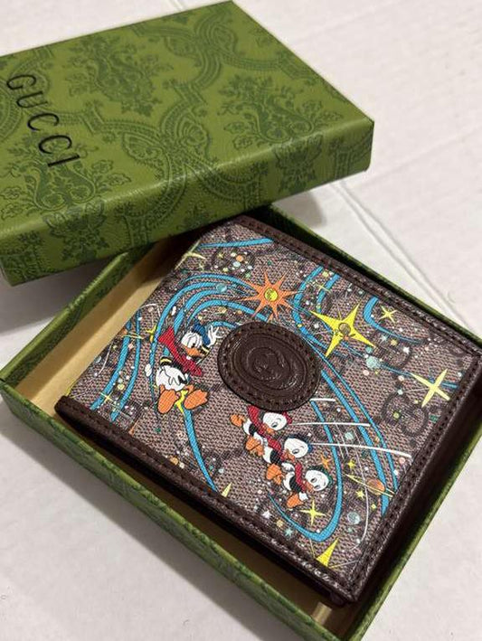 Unused GUCCI×Disney Folding Wallet GG Donald Duck