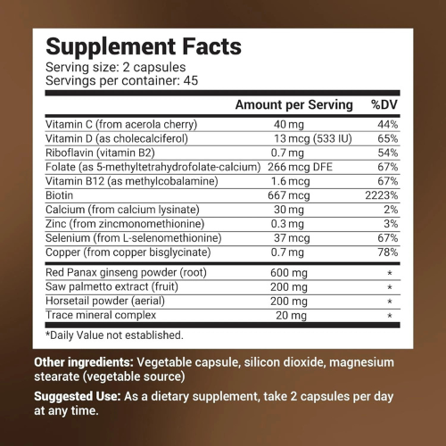 Dr. Berg's Hair Formula Supplement 90 Capsules, for Healthy Hair Nails Skin