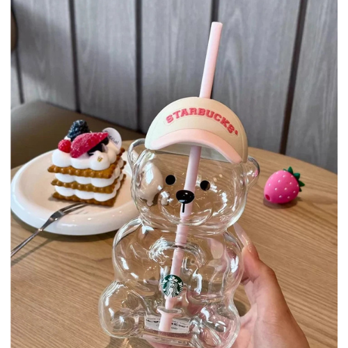 2026 New Starbucks Bearista Bear Cup Tumblers Strawberry Topper Baseball cap