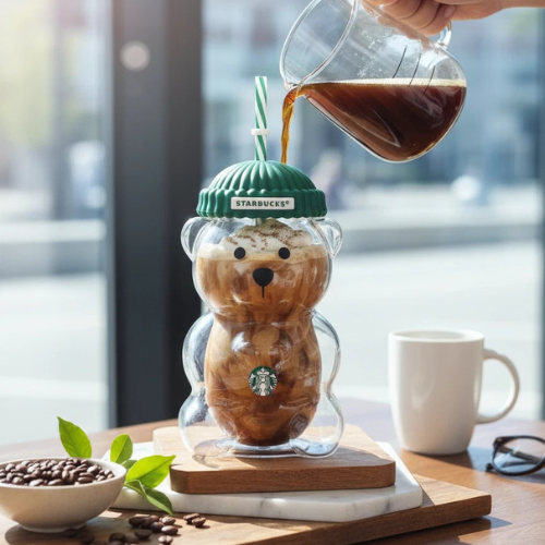 2025 Starbucks Glass Bearista Bear Cold Cup