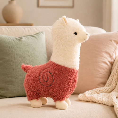 Alpaca Plush Toy | Rose Velvet Stuffed Animal | Soft Cuddly Pillow (28-46cm)