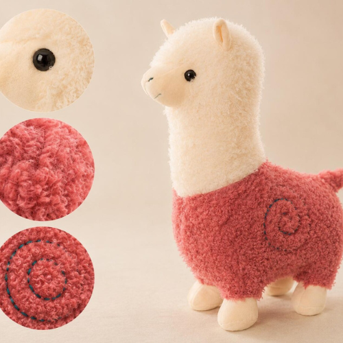 Alpaca Plush Toy | Rose Velvet Stuffed Animal | Soft Cuddly Pillow (28-46cm)