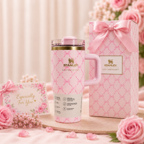 Pink Bow LoveShack Fancy x stanley gift box set 20 oz