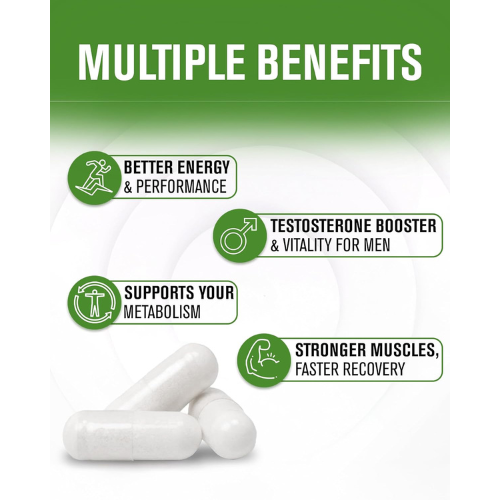 Men’s Testosterone Support Supplement for Energy, Strength, Muscle Performance & Metabolism | Herbal Vitamin Formula Capsules (180 Count)