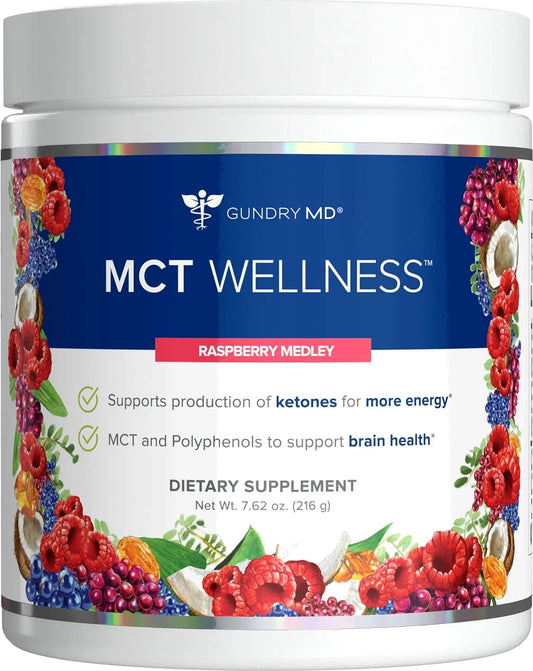 MCT Wellness Powder for Energy, Ketone Production & Brain Support | Raspberry Medley Metabolic Health Supplement