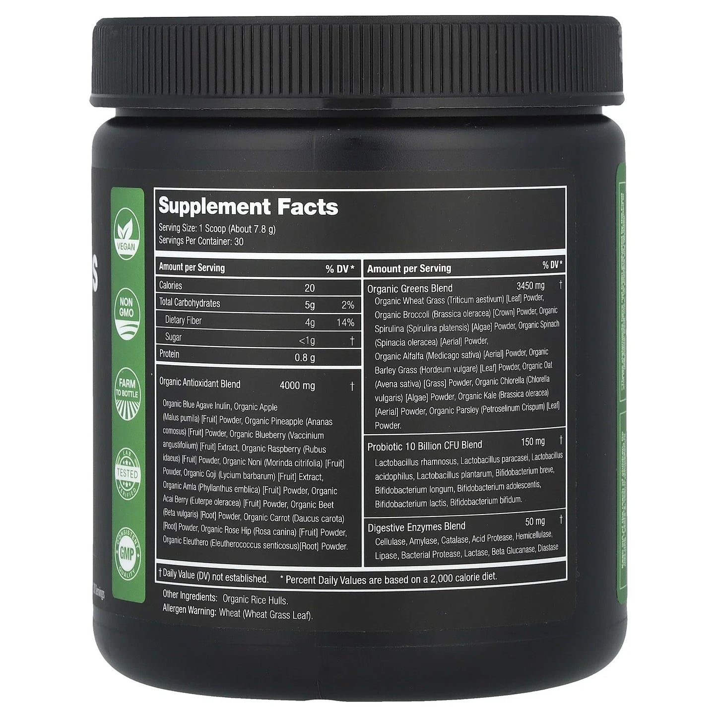 Super Greens With Superfoods, Probiotics & Enzymes, Unflavored, 8.25 oz (234 g)