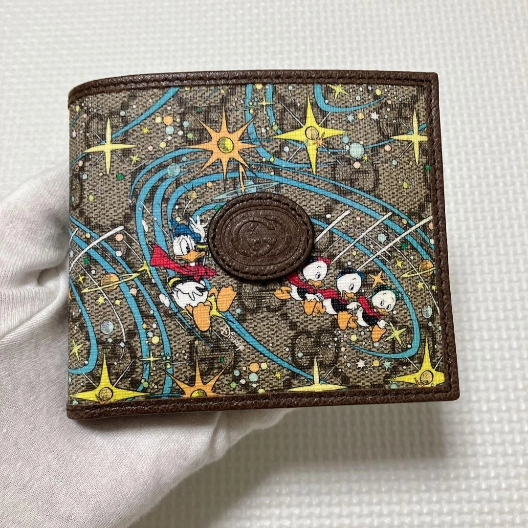 Unused GUCCI×Disney Folding Wallet GG Donald Duck
