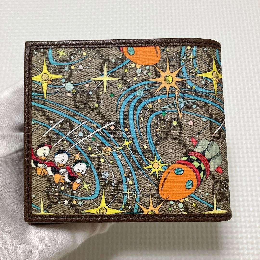 Unused GUCCI×Disney Folding Wallet GG Donald Duck