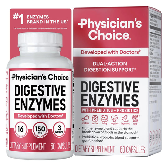 Physician's CHOICE Digestive Enzymes for Bloating & 60 Count