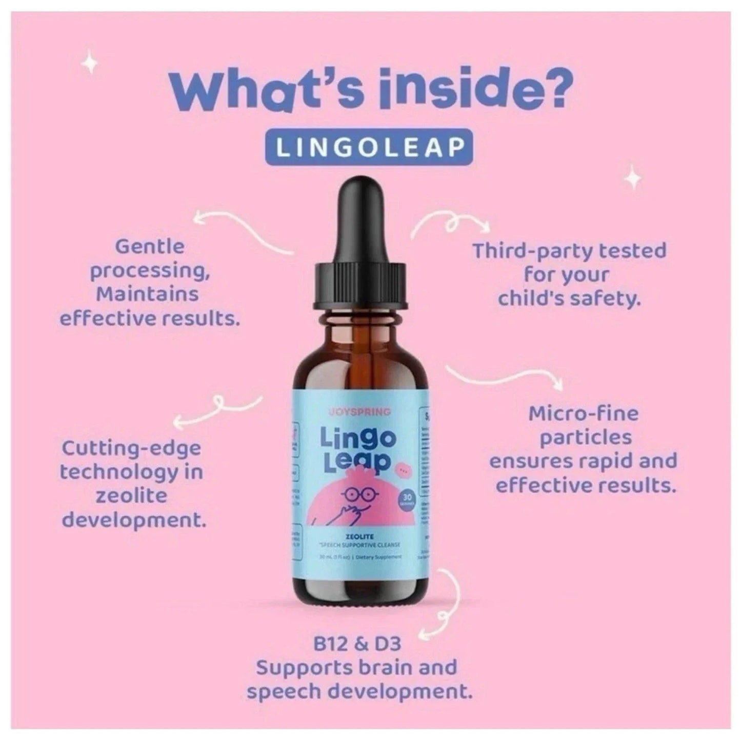 Lingo Leap Children's Drops - Zeolite Detox for Speech Delays Therapy 30ml